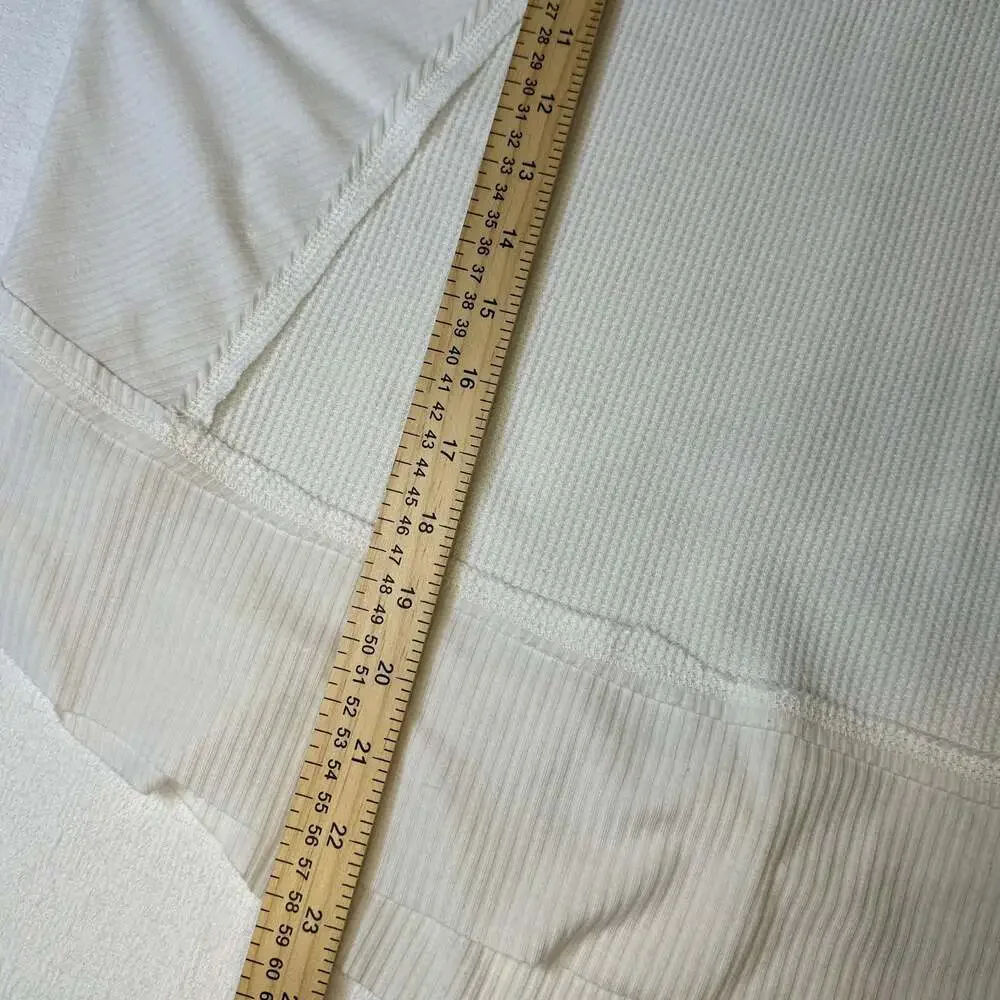 Chelsea & Violet L/S Womens XL Waffle Oversized Shirt Cream White - Picture 7 of 9